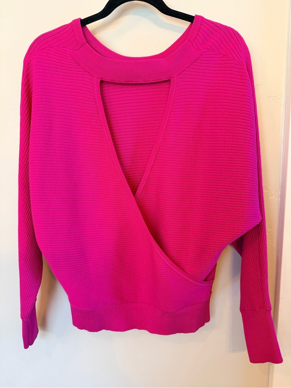 Express Hot Pink Ribbed Sweater - Picture 2 of 3